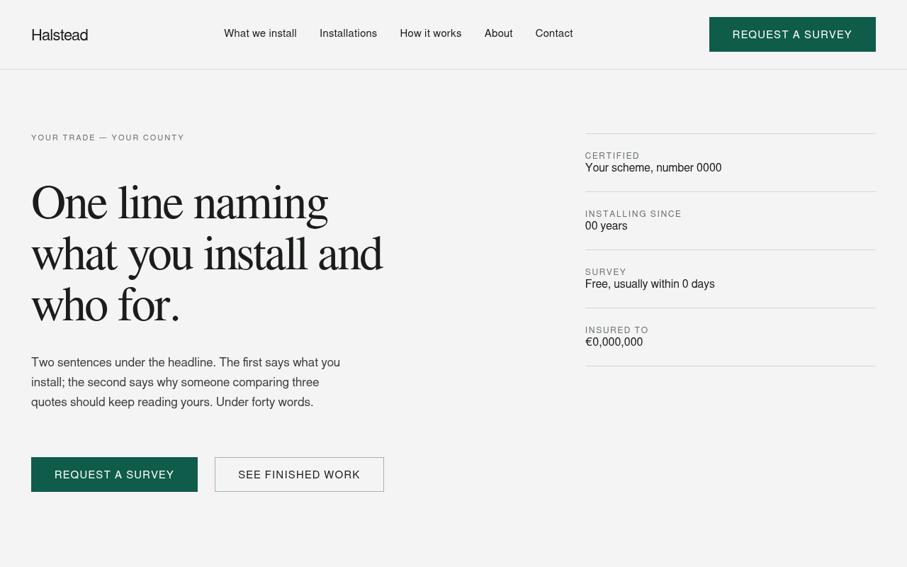 halstead-installer shown at its home page