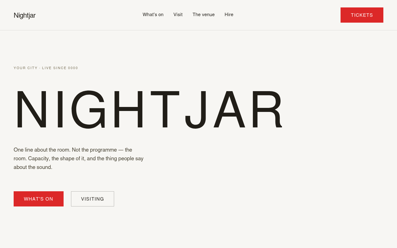 nightjar-boxoffice shown at its home page