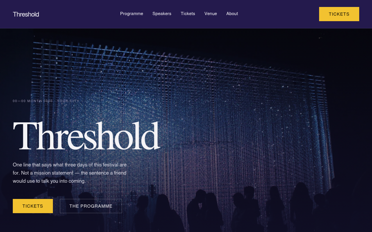 threshold-festival shown at its home page